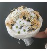 Букет с кустовой хризантемой, мини хризантемой и танацетумом 4
