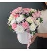 Композиция с альстомериями, розами, диантусами, хризантемой, хризантемой мини и фисташкой  4